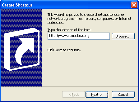 Creating An IE Favorite - URL