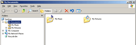 Windows XP Home Edition Windows Explorer Address Bar Default