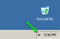 Windows XP Professional Taskbar Notification Area Hide Inactive Icons Default