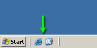 Windows XP Professional Taskbar Quick Launch Bar Enabled
